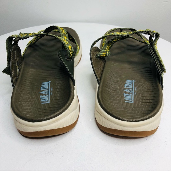 NWOT Lake & Trail Bailey green & yellow slip on sandals SZ 9M  RR1 - Picture 9 of 11